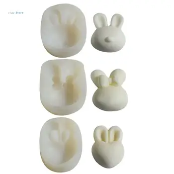Силиконовая форма с 3D-изображением головы кролика, Безликая ароматерапия в виде головы кролика-Мыльный пластырь-Изготовление форм из смолы для дома-Декор