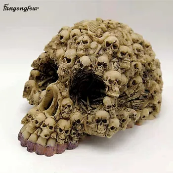 Силиконовая форма с 3D массивным черепом для украшения торта на Хэллоуин, сделай САМ, Свеча с черепом Ужасов, Шоколад, гипс, Силиконовая форма