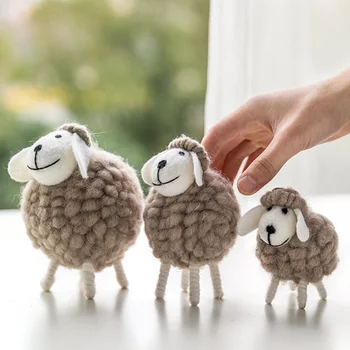 Украшение мини-стола Декоративные фигурки овец из войлока INS Аксессуары для украшения дома в скандинавском стиле Креативные украшения из овец из войлока