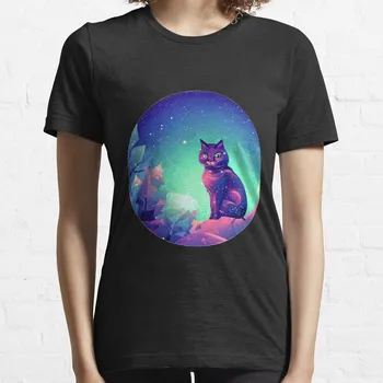 Футболка Arctic Galaxy Space Cat # 4, женские футболки, топы свободного кроя для женщин