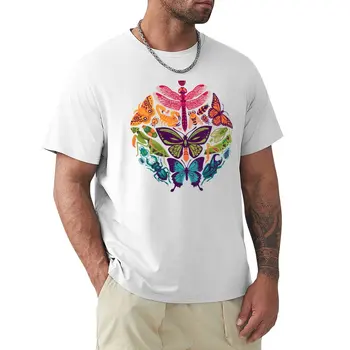 Футболка с жуками и бабочками, рубашка с животным принтом для мальчиков, футболки, мужская футболка, мужская