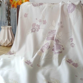 Элегантная жаккардовая ткань с крупным цветком, окрашенная пряжей, женское весенне-осеннее романтическое платье, сумка из декоративной ткани 50 см x 140 см